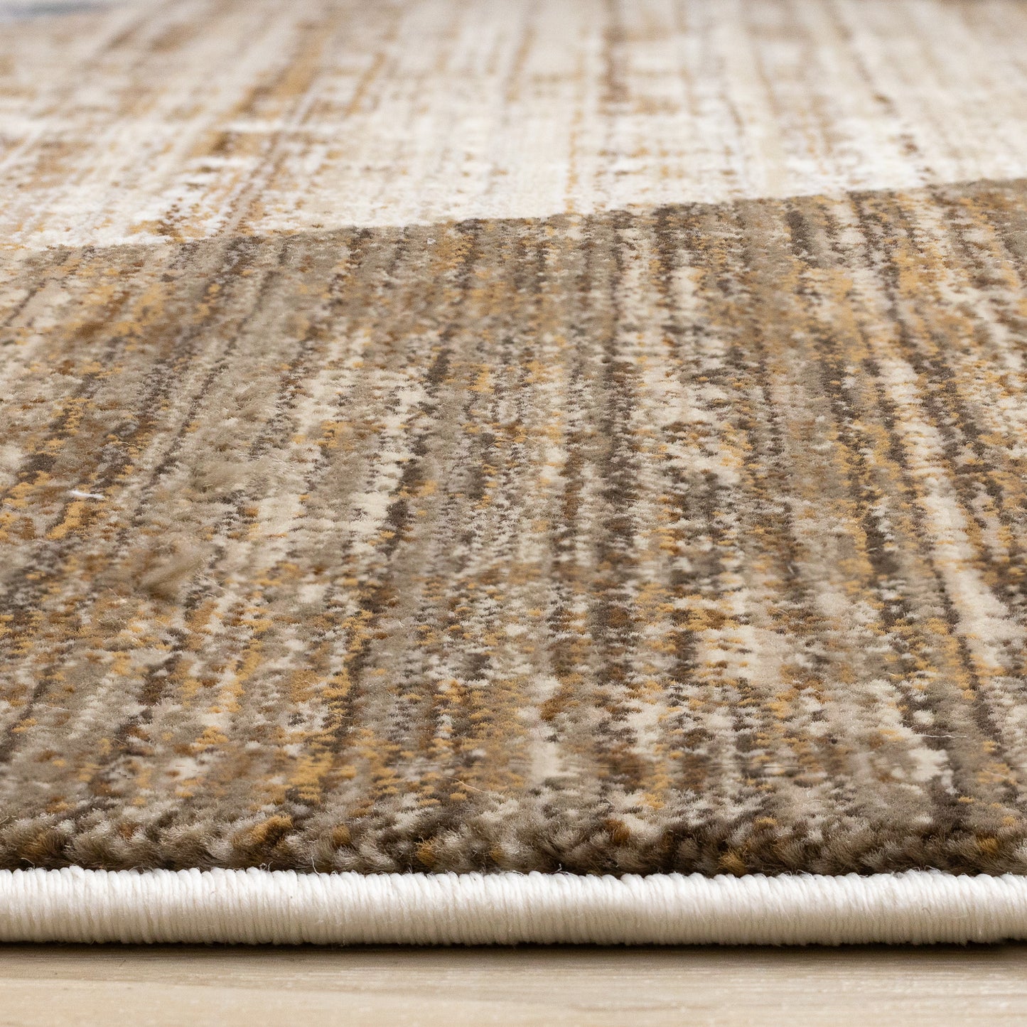 Contemporary Distressed Geometric Cream Area Rug