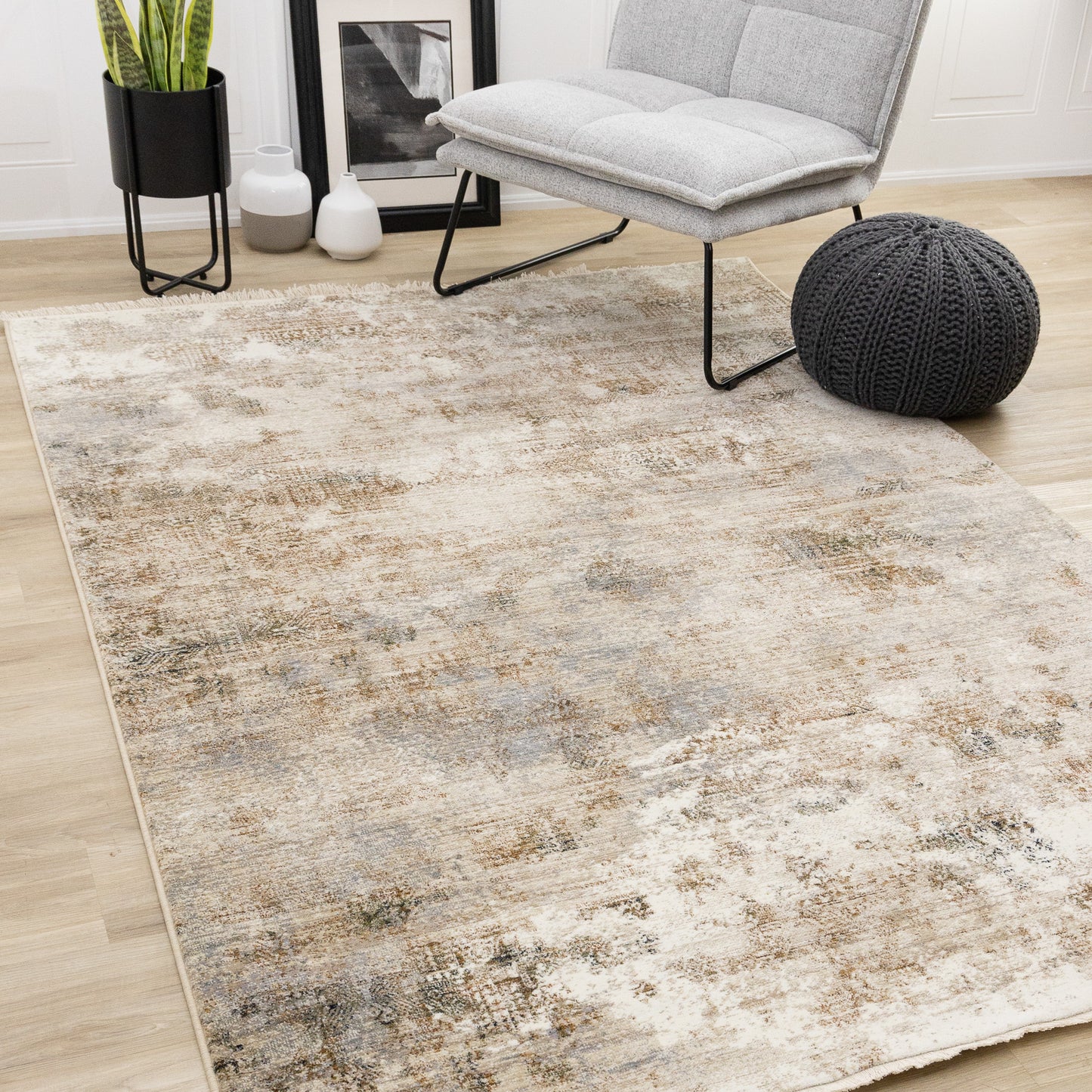 Contemporary Tribal Southwestern Cream Area Rug-9