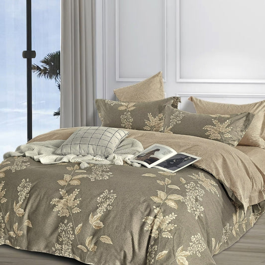 100% Cotton Taupe Duvet Cover Set