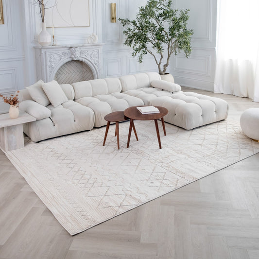 Satori Boho Contemporary Beige and Cream Indoor Rug