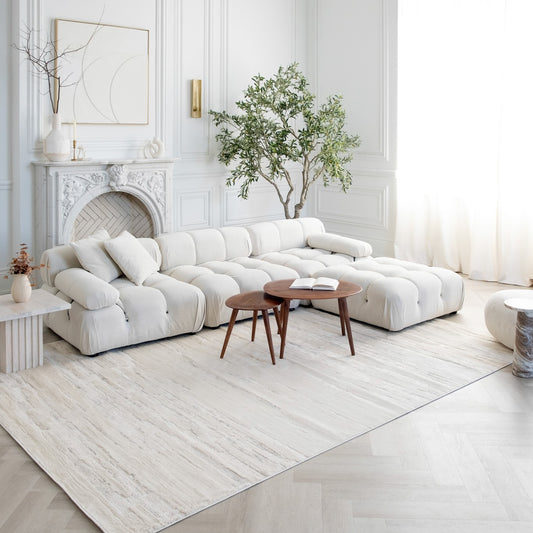 Soma Abstract Contemporary Beige and Cream Indoor Rug