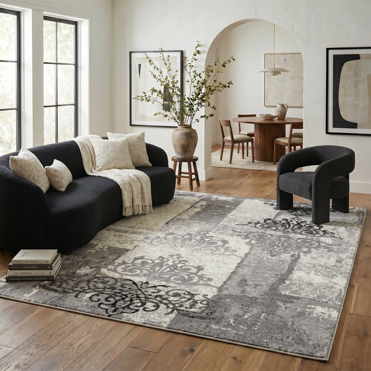 Tapis gris fractal abstrait Montage