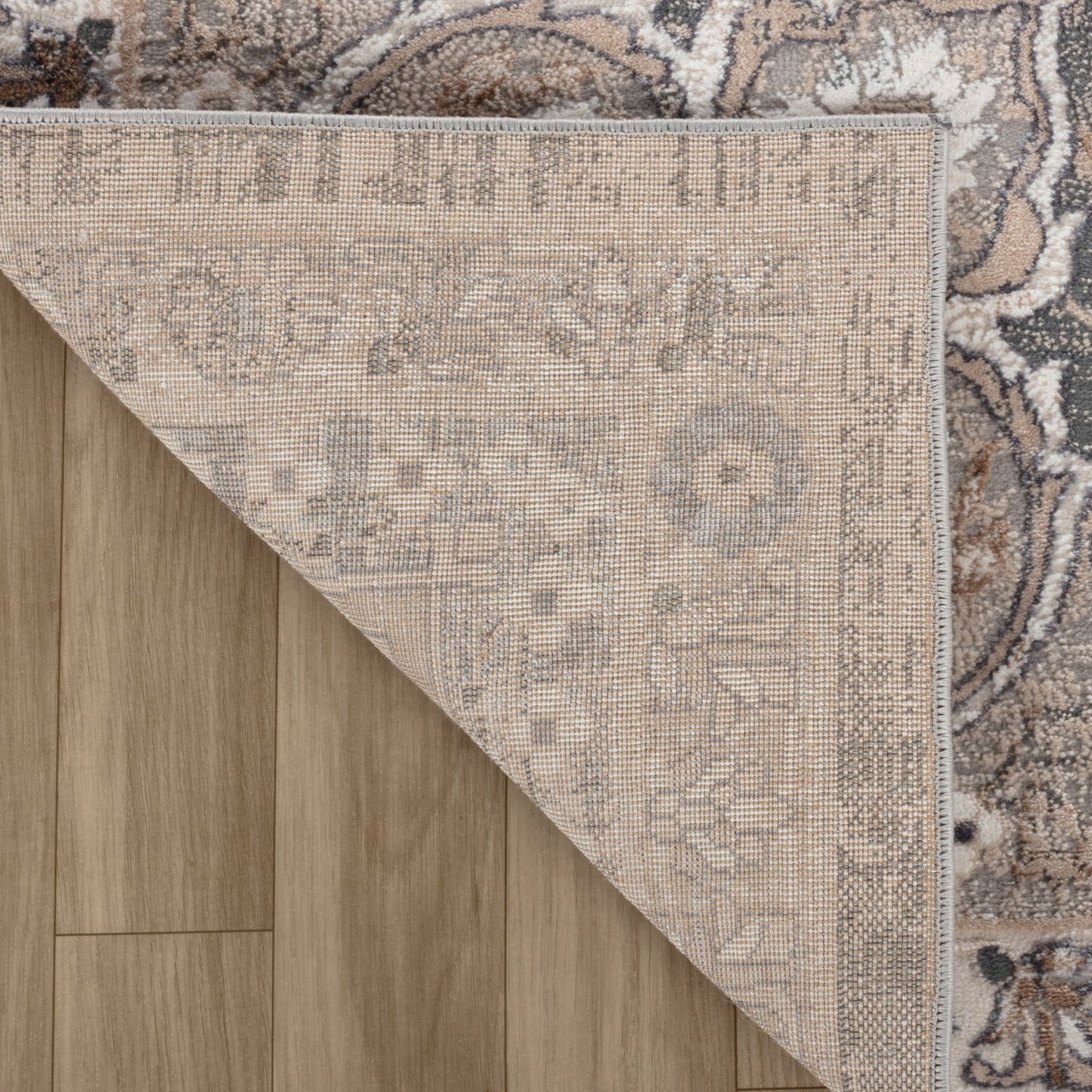 Rawda Oriental Traditional Grey and Beige Indoor Rug-7