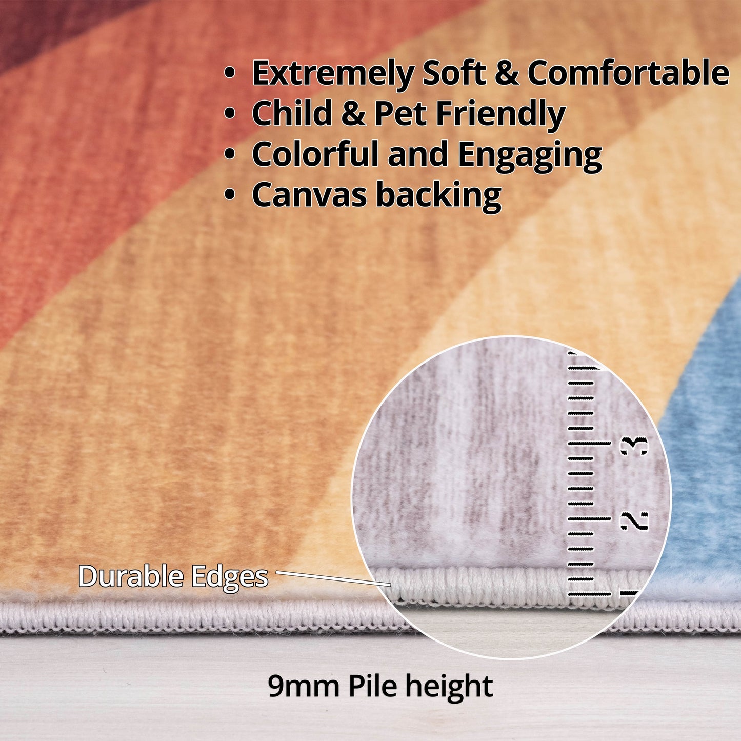 Marlow Rainbow Modern White Indoor Rug