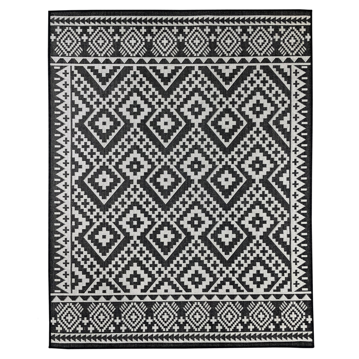 South-Western Modern Black and White Outdoor Rug