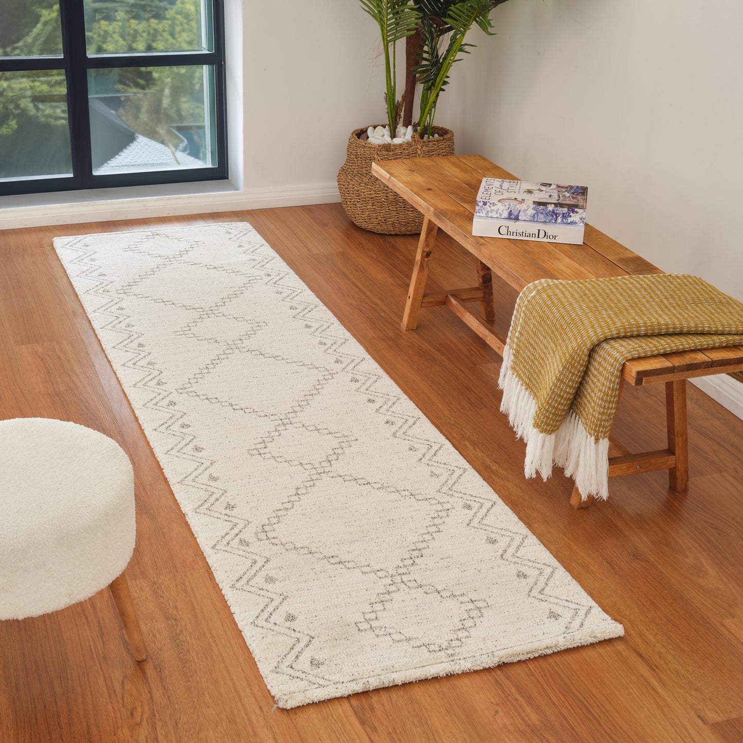 Avela Boho Modern Beige and Cream Indoor Rug