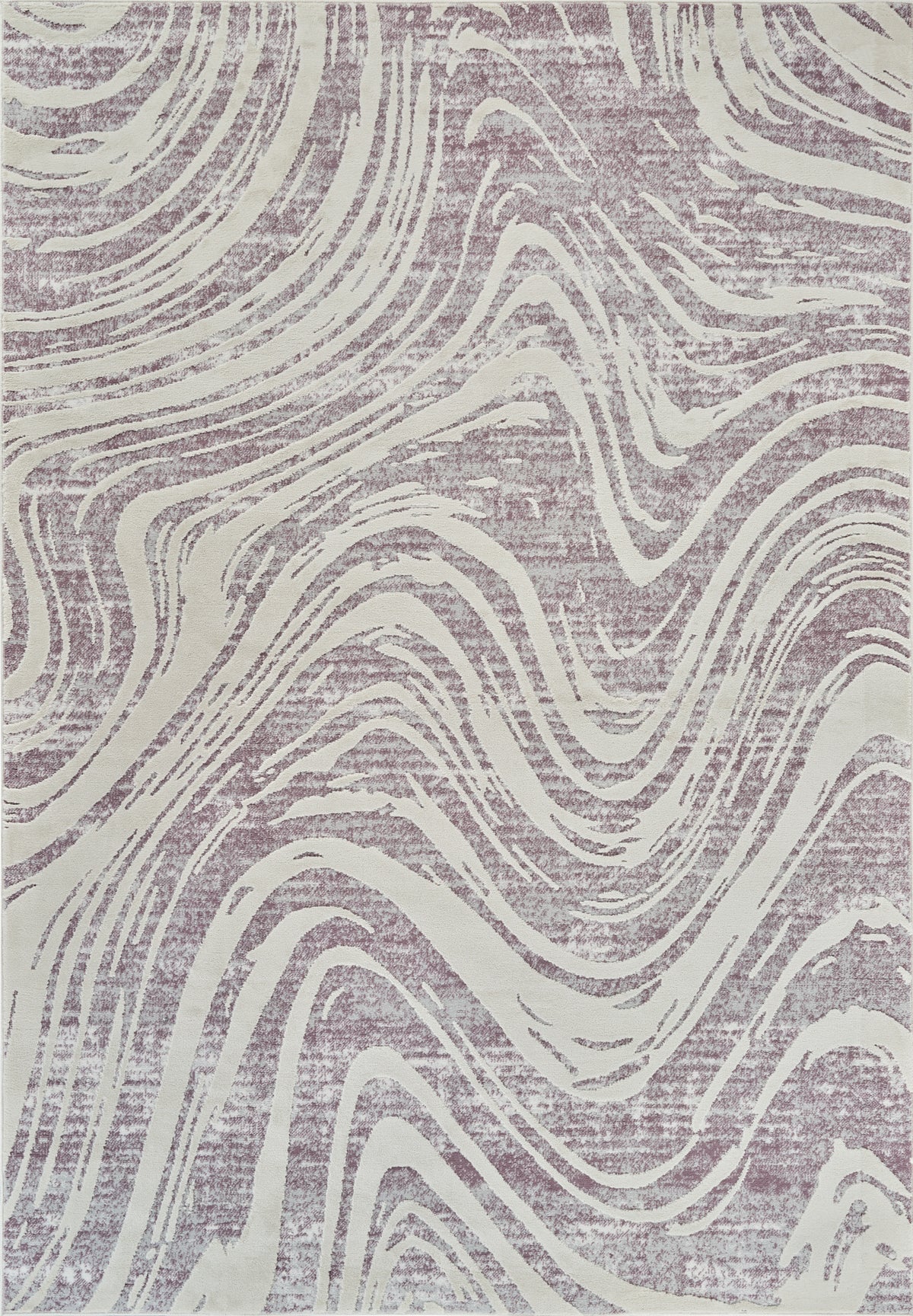 Kaze Abstract Modern Purple and Beige Indoor Rug