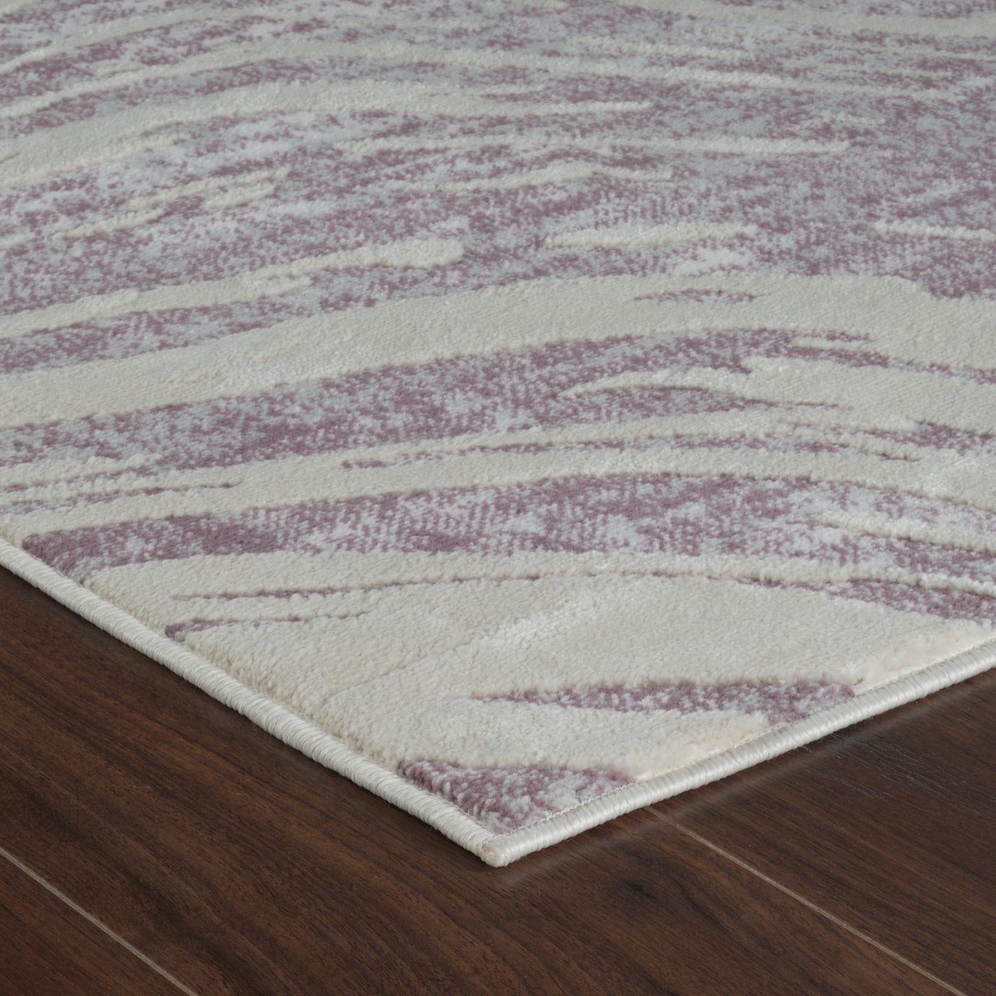 Kaze Abstract Modern Purple and Beige Indoor Rug