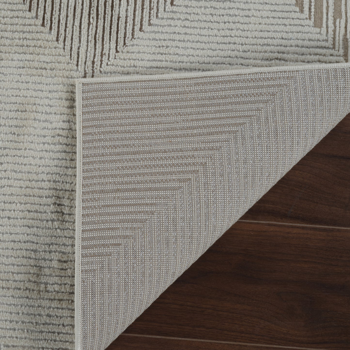 Lira Geometric Contemporary Beige and Brown Indoor Rug