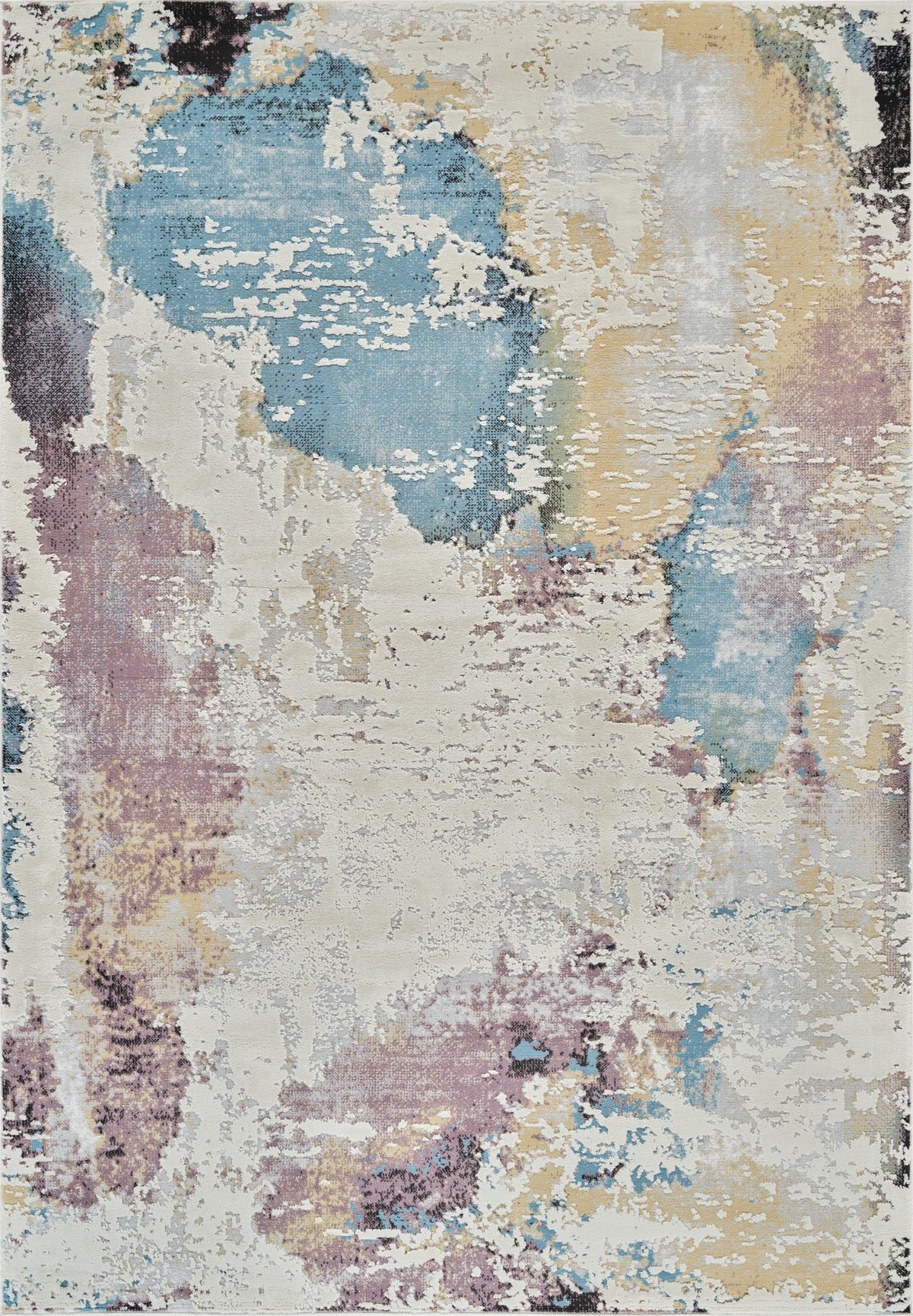 Sola Distressed Beige and Blue Indoor Rug