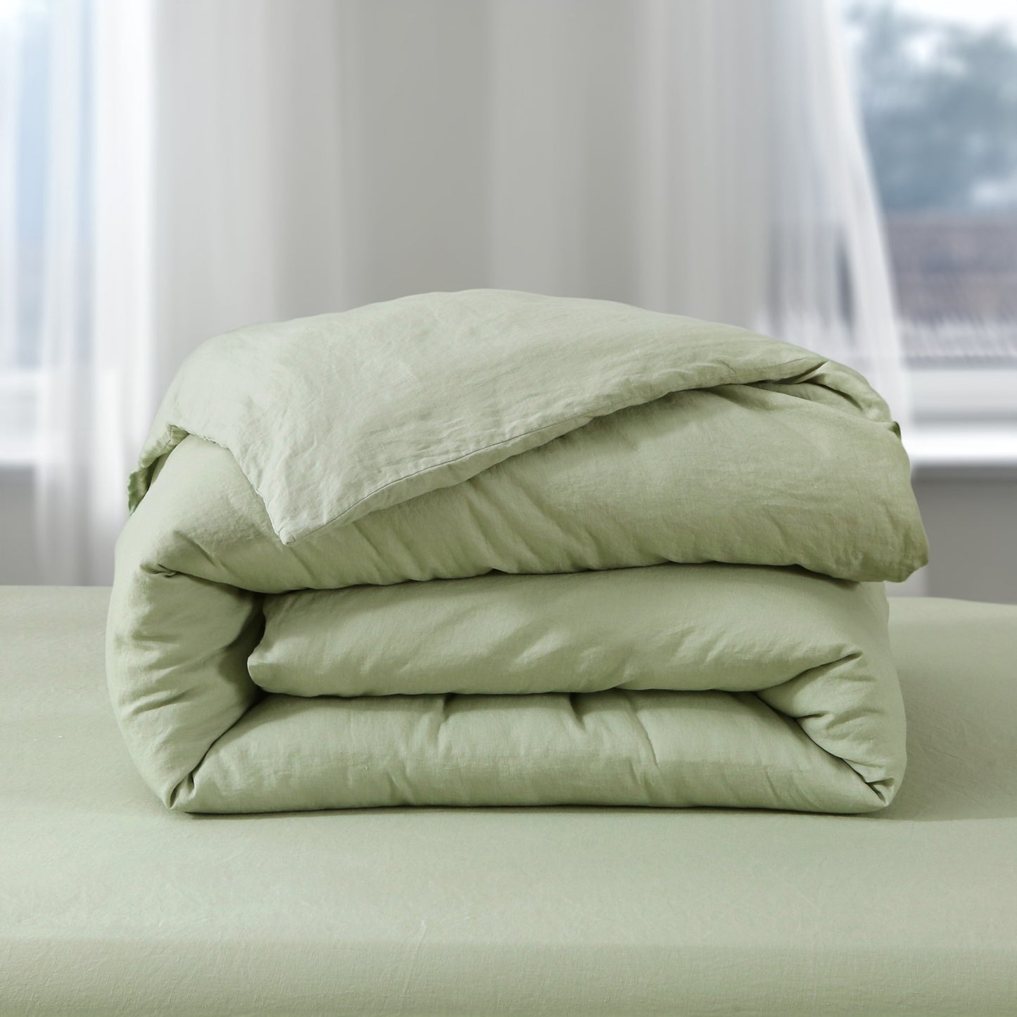 Rug Branch French Linen Grass Green Duvet Cover