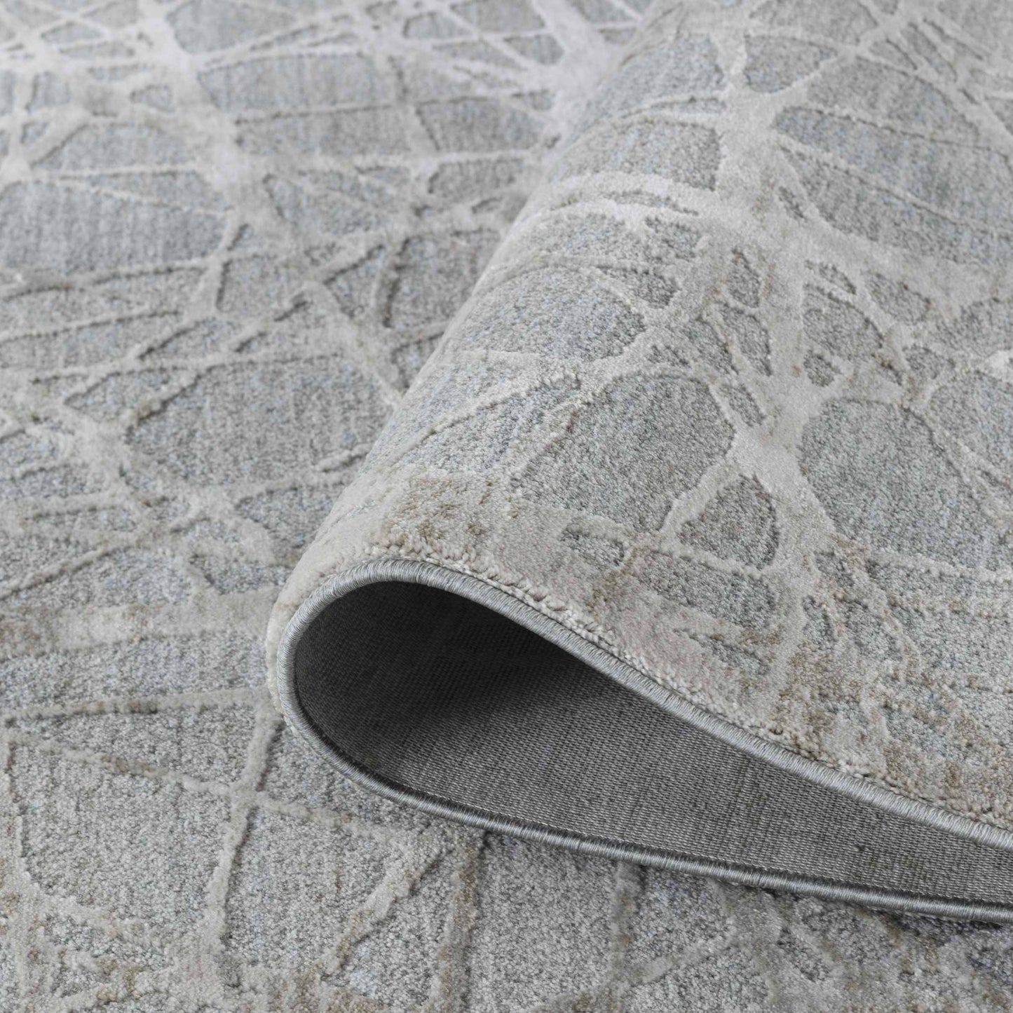 Vetra Abstract Web Contemporary Blue and Beige Indoor Rug