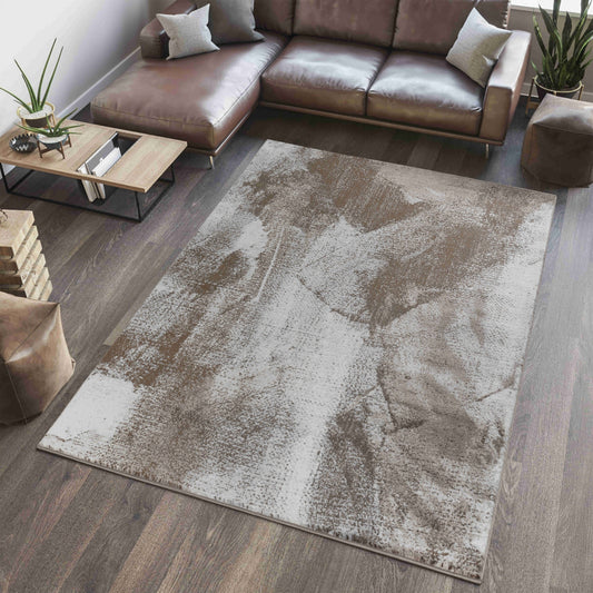 Marco Abstract Modern Brown and Beige Indoor Rug