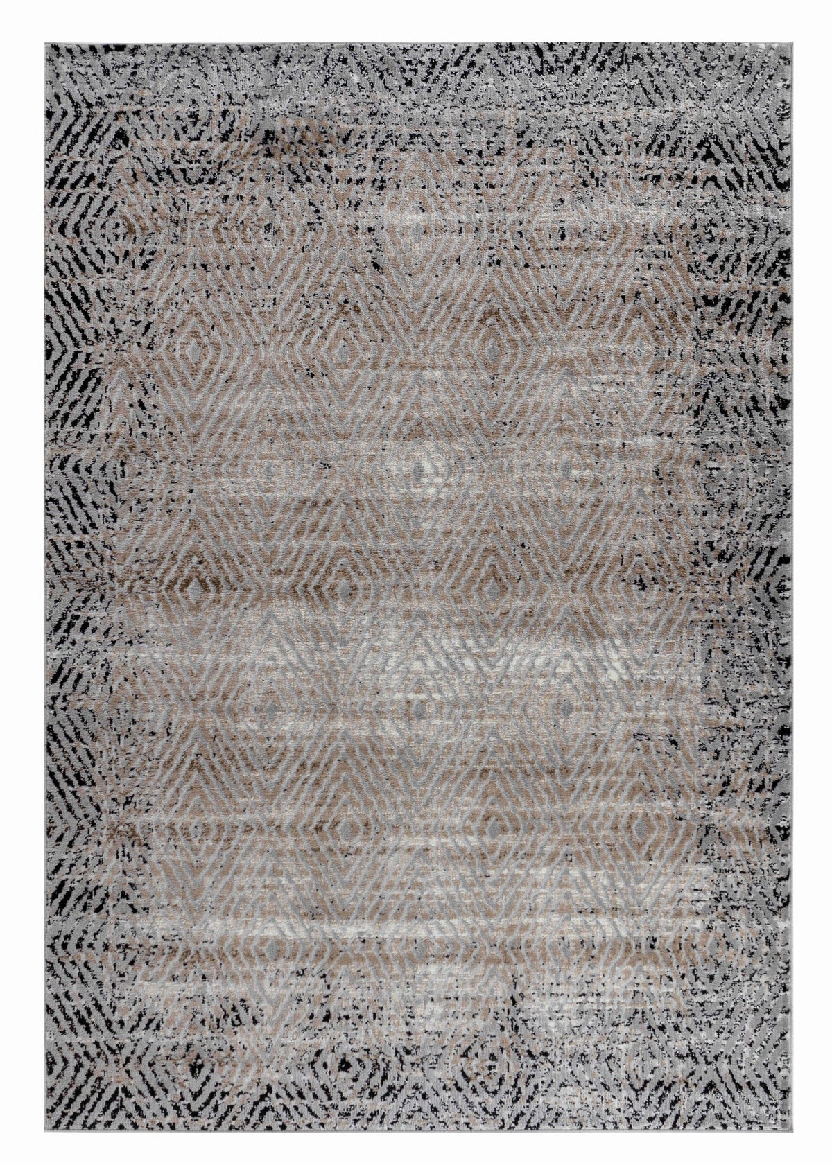 Ihsan Geometric Traditional Brown and Black Indoor Rug