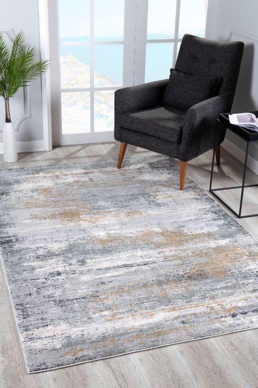 Capri Collection Modern Abstract Area Rug and Runner, Grey