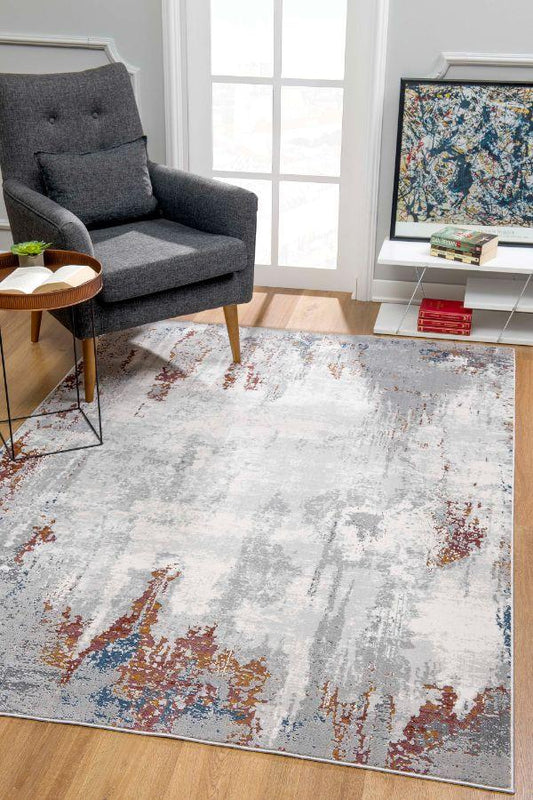 Sardini Collection Modern Abstract Area Rug, Multicolor
