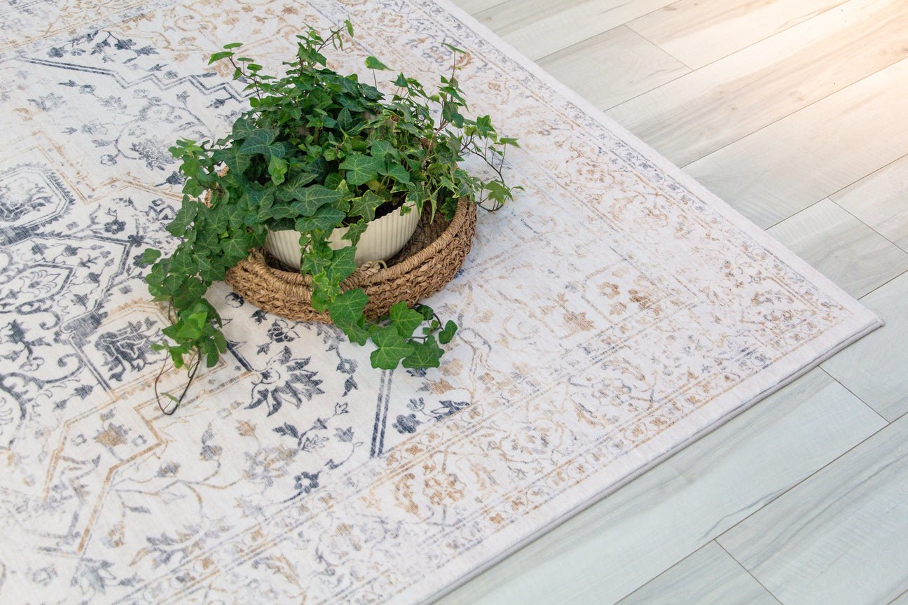 Tapis traditionnel crème vieilli Aruba