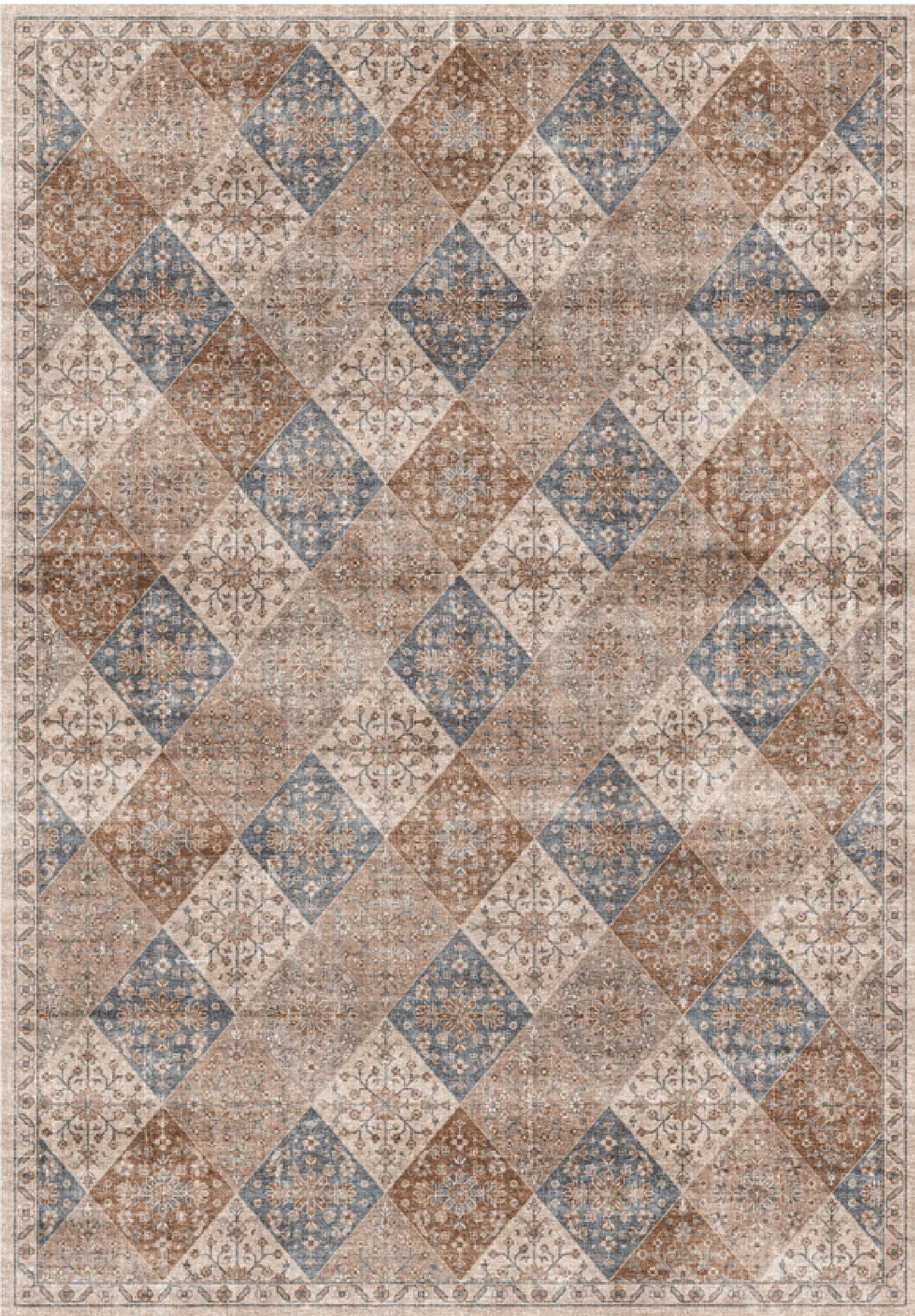 Tapis traditionnel marron vieilli Aruba