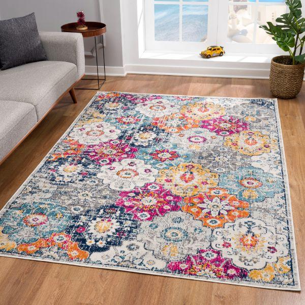 Savannah Mid-Century Modern Contemporary Rust Rug