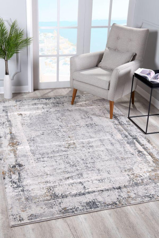 Mizu Abstract Contemporary Beige and Grey Indoor Rug