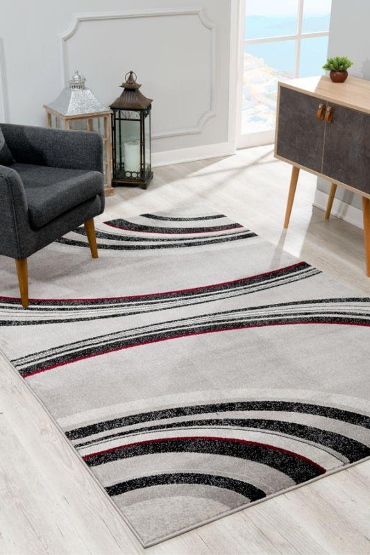 Montage Collection Modern Abstract Runner Area Rug, Grey