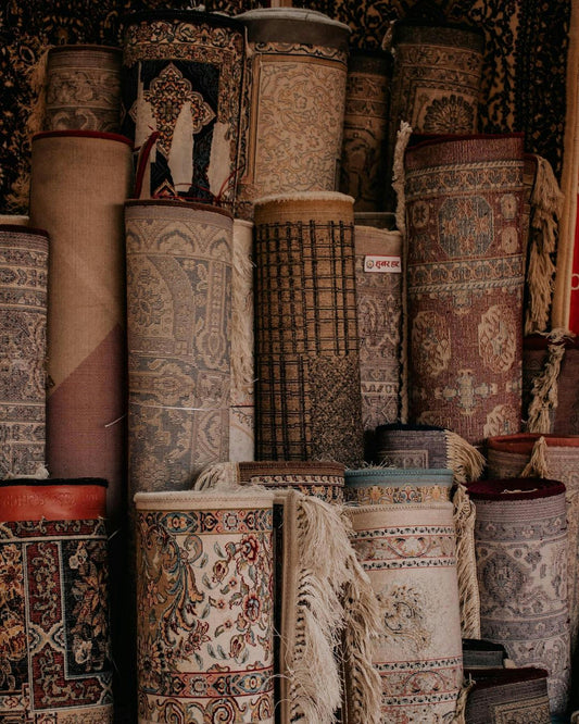 rolled up rugs