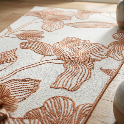 Botanical Modern Weiss and Brick Outdoor Rug