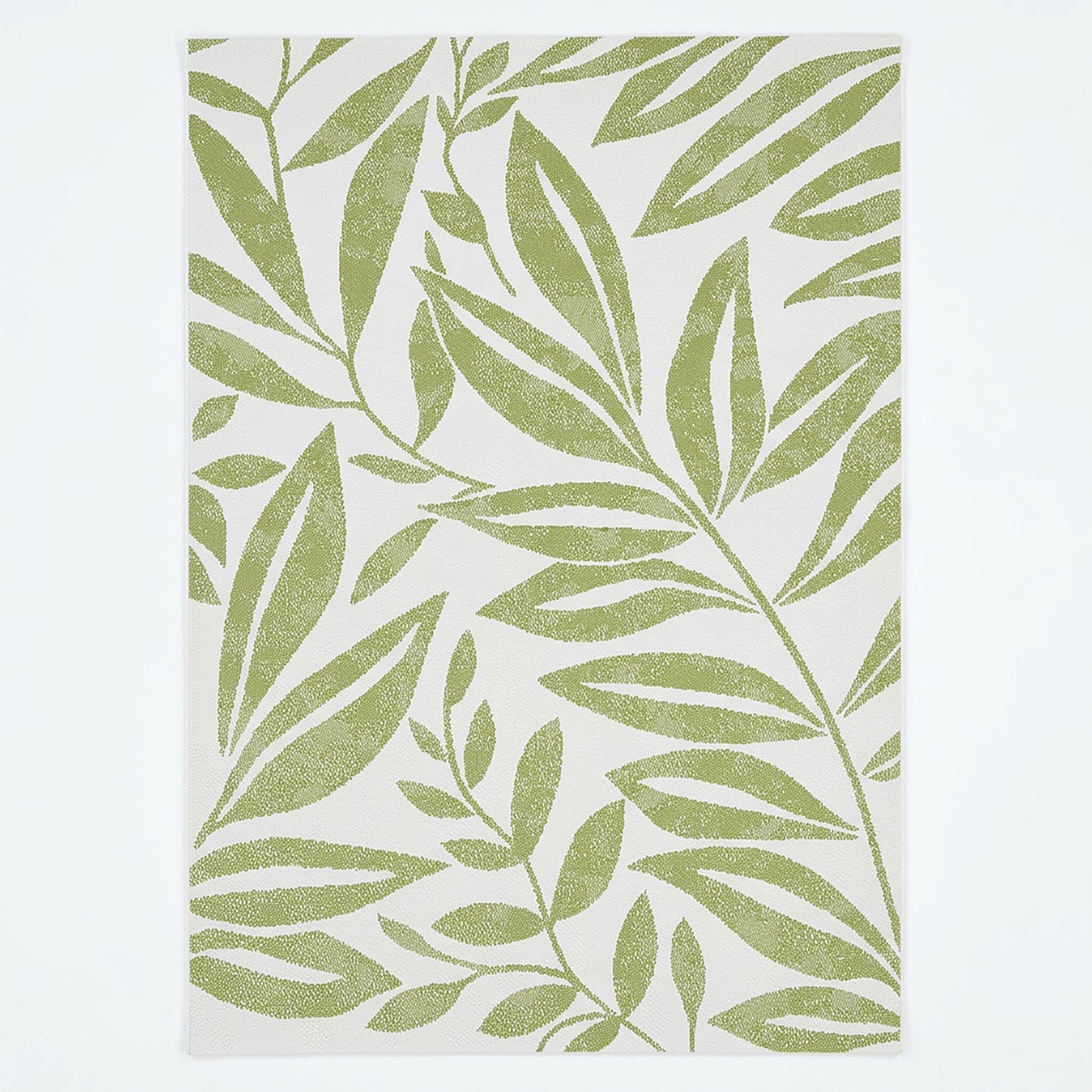 Botanical Modern Weiss and Green Outdoor Rug
