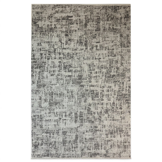 Abstract Modern Grey & Beige Outdoor Rug