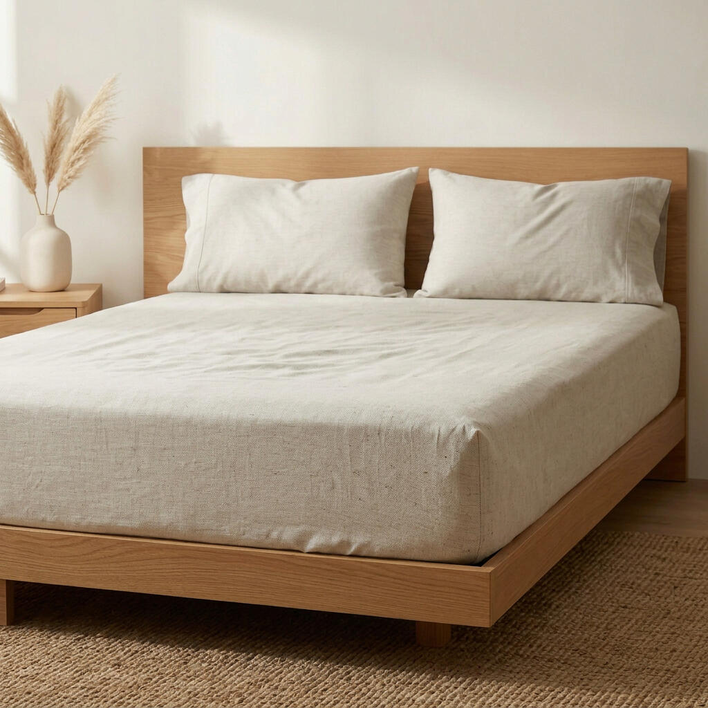 Rug Branch Bamboo Linen Natural Fitted Sheet Set