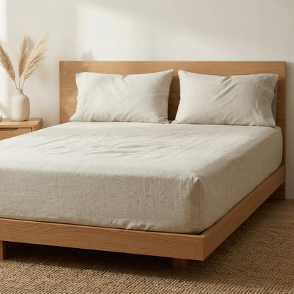 Rug Branch Bamboo Linen Natural Fitted Sheet Set
