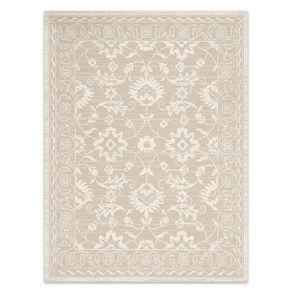 Oriental Modern Beige and Cream Outdoor Rug