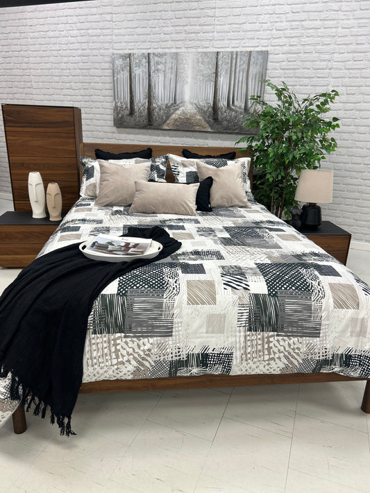 100% Jacquard Micro Taupe Duvet Cover Set