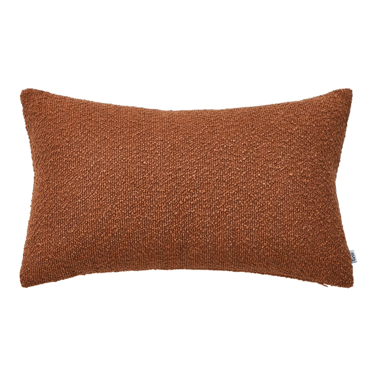 Cojín lumbar de terracota texturizado con relleno y funda