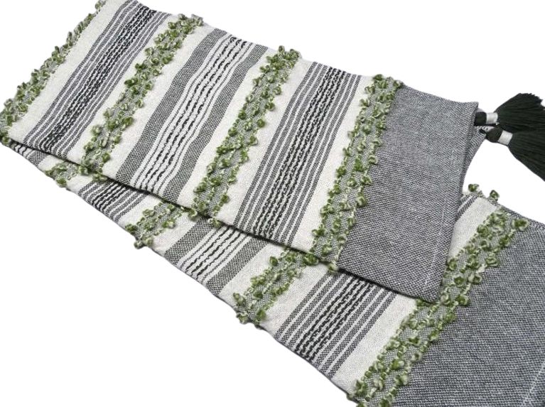 Decorative Throw Grey and green