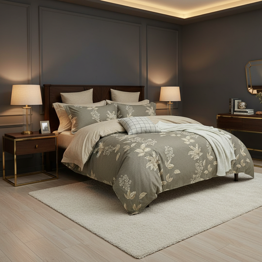 100% Cotton Taupe Duvet Cover Set