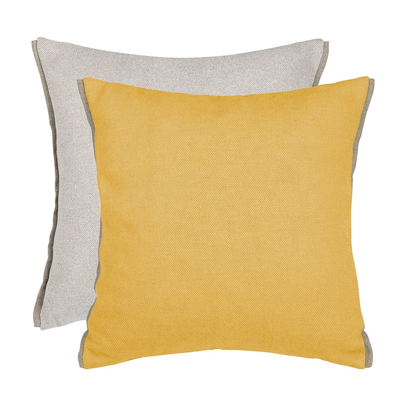 Textured Yellow/Light Grey Pillow with Insert & Cover