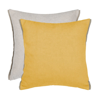 Textured Yellow/Light Grey Pillow with Insert & Cover