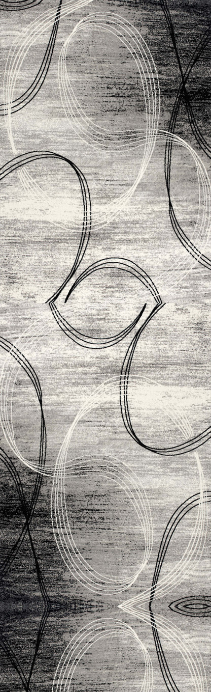 Montage Abstract Swirls Grey Rug