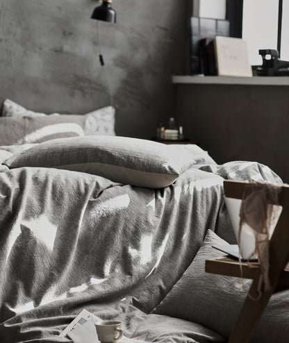 Textured 100% Cotton Grey Duvet Cover Set