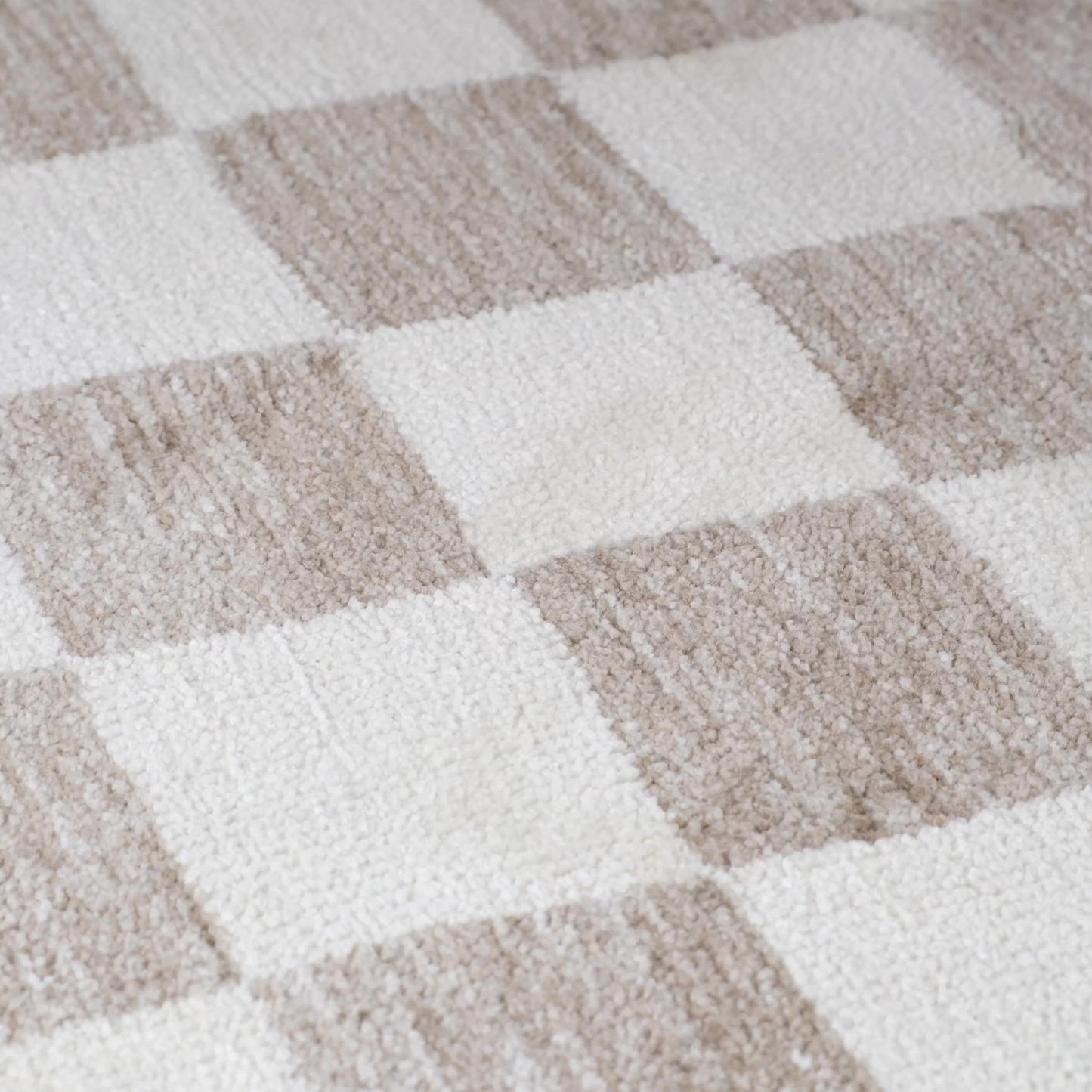 Maya Modern Checkered Beige Rug