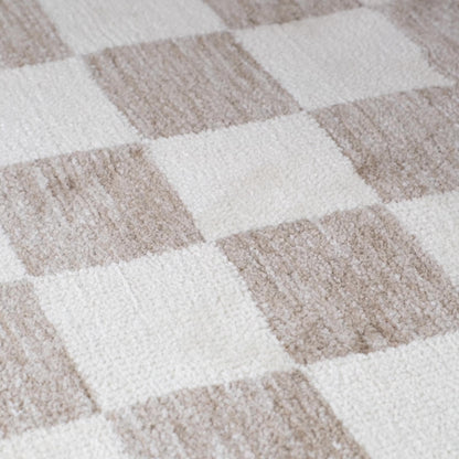 Maya Modern Checkered Beige Rug