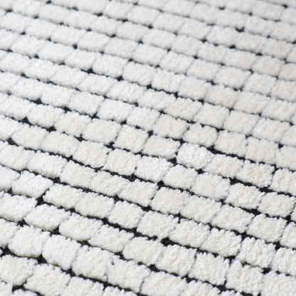 Maya Checkered Modern  Beige Rug