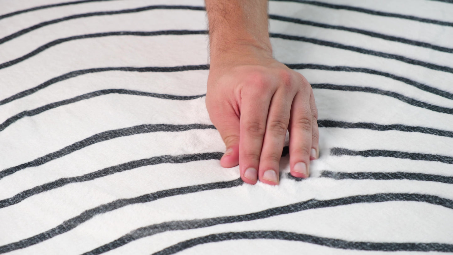 Eclipse Abstract Zebra Print White Rug