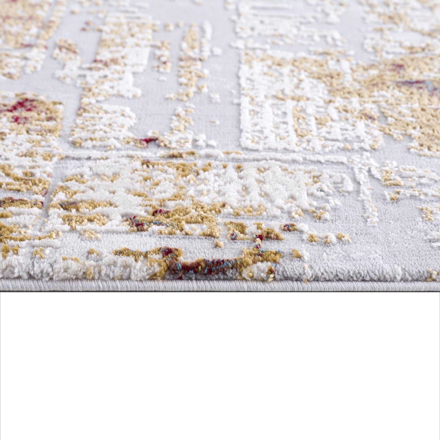 Alvera Abstract Contemporary Beige and Red Indoor Rug