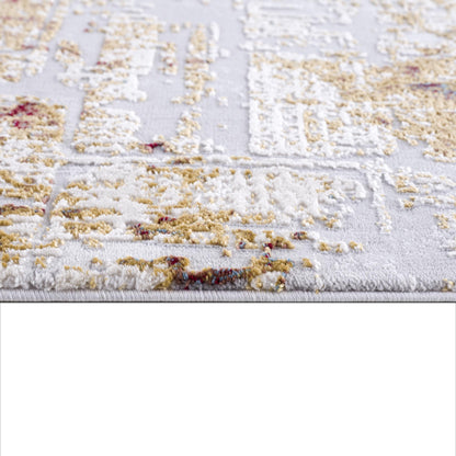 Alvera Abstract Contemporary Beige and Red Indoor Rug