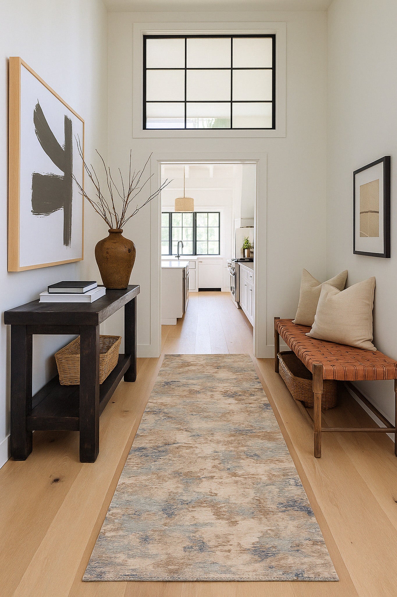 Elara Abstract Contemporary Grey and Beige Indoor Rug