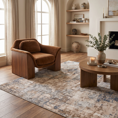 Elara Abstract Contemporary Grey and Beige Indoor Rug