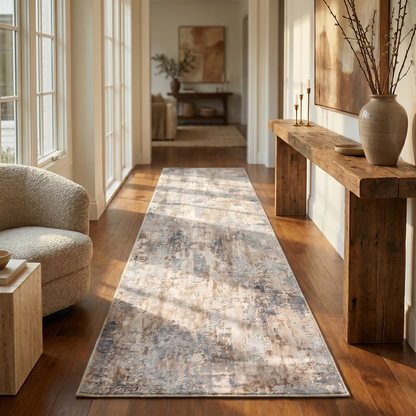 Elara Abstract Contemporary Grey and Beige Indoor Rug