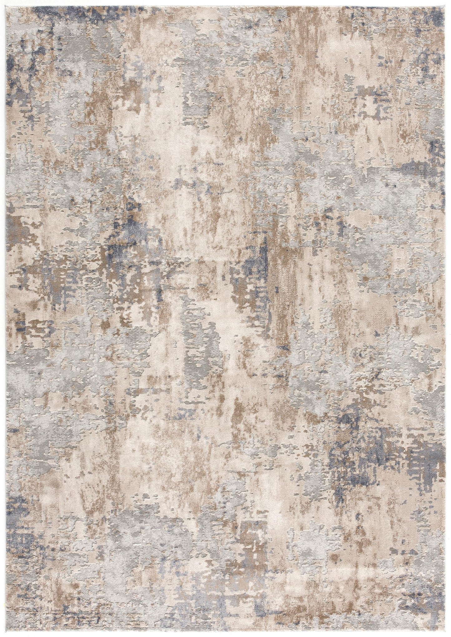 Elara Abstract Contemporary Grey and Beige Indoor Rug